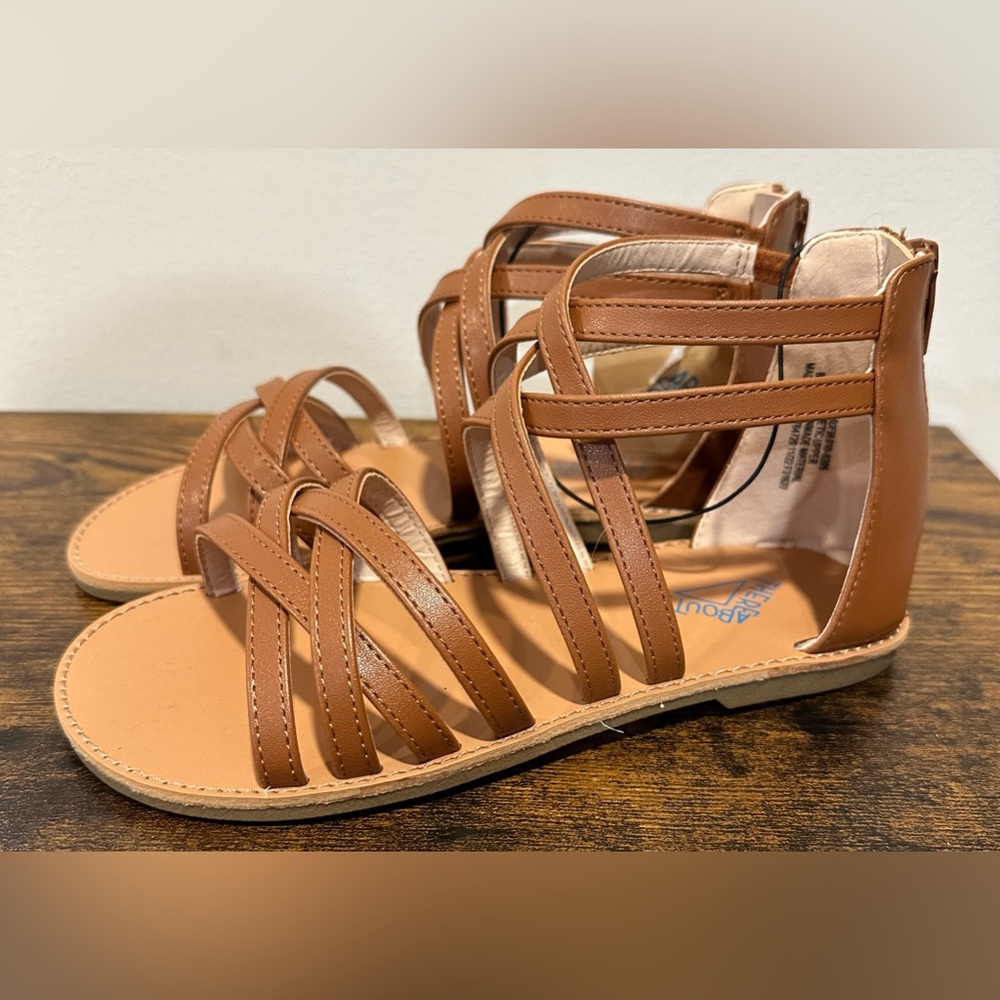 Thereabouts Little Girls Sofia Cognac Sandals NWT Size Little Girls 2
